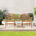 Ensemble de meubles de patio 2 places en bois causeuse d'extérieur avec table basse et trou pour parasol ensemble de conversation 20_0008484