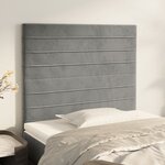 vidaXL Tête de lit Gris clair 80x5x118/128 cm Velours