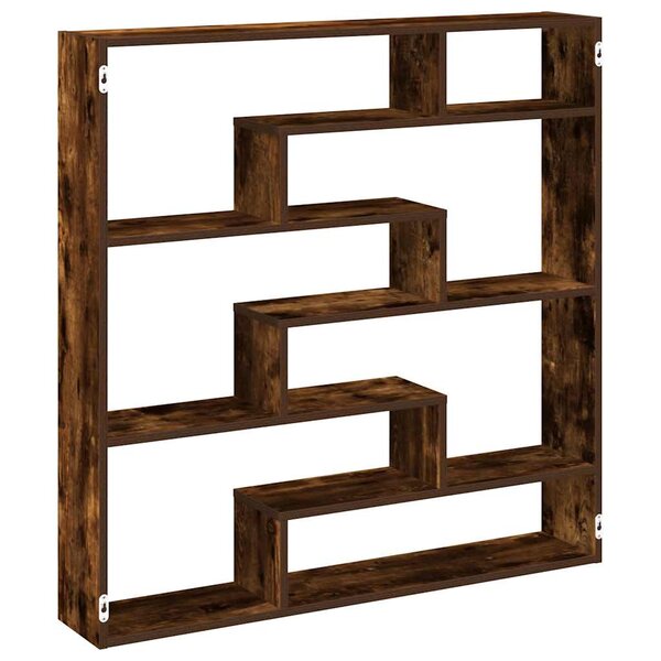 vidaXL Étagère cube murale 7 compartiments chêne fumé bois ingénierie