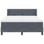 vidaXL Lit à ressorts avec matelas Gris foncé 190 x 140 cm Polyester