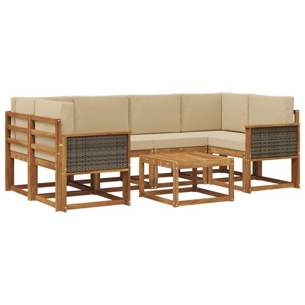 vidaXL Ensemble de canapés d'extérieur 5 pc Naturel