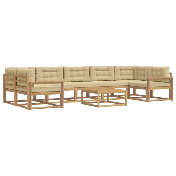 vidaXL Ensemble de canapés d'extérieur 6 pc Blanc et Beige