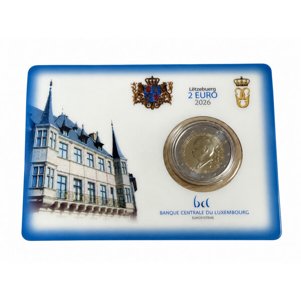 2 euros commémorative Luxembourg 2026 - Grand Duc Guillaume  coincard BU.