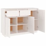 vidaXL Buffet blanc 110x34x75 cm bois massif de pin
