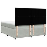 vidaXL Sommier à lattes de lit et matelas Gris clair 200x200cm Velours