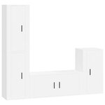 vidaXL Ensemble de meubles TV 4 Pièces Blanc Bois d'ingénierie