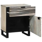 vidaXL Cabinet de chevet avec tiroir Blanc et noir 50 x 33 x 60 cm
