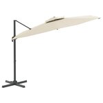 vidaXL Parasol cantilever à double toit Blanc sable 400x300 cm
