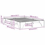 vidaXL Cadre de lit Marron cire 207 x 147 x 30 cm Bois massif en pin