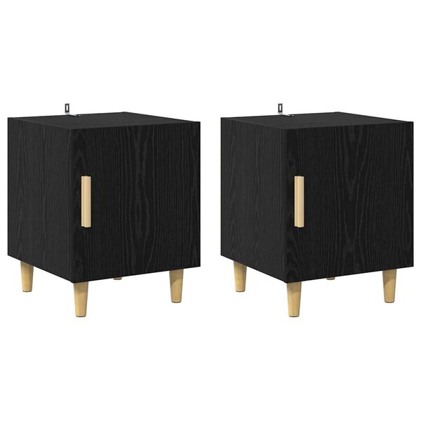 vidaXL Cabinet de chevet 2 Pièces Chêne noir 40 x 40 x 50 cm