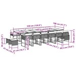 vidaXL Ensemble à manger de jardin 17 Pièces et coussins résine tressée