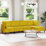 vidaXL Ensemble de meubles pour le salon 5 Pièces Jaune Velours