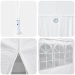 vidaXL Tente de fête avec 8 cloisons blanches  4x4 m en PE