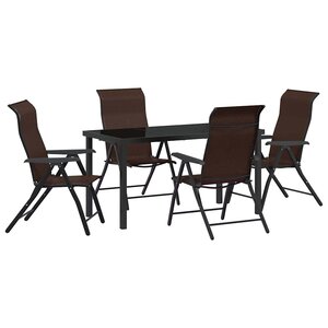 vidaXL Ensemble de salle à manger pour jardin 5 Pièces Marron Poly rotin