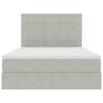 vidaXL Lit avec des lumières à LED Gris clair 140 x 190 cm Velours