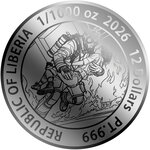 Monnaie FIREFIGHTER Alien First Responders 1/1000 Oz Platine 12$ Liberia 2026 (PRÉCOMMANDE)