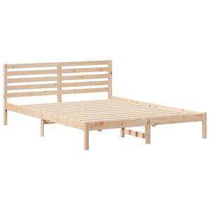 vidaXL Cadre de lit Marron 160 x 210 cm Bois massif en pin