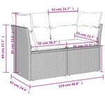 vidaXL Canapé de jardin avec coussins 2 places en résine tressée marron