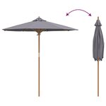 vidaXL Parasol de jardin Gris foncé 217 x 217 x 230 cm Bambou