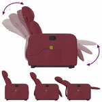 vidaXL Fauteuil inclinable de massage Rouge bordeaux Tissu