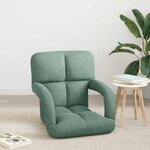 vidaXL Fauteuil de sol ajustable Vert Mer Velours