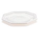 Lot de 50: Assiette plastique octogonale blanc 185 mm Octopack