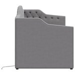 vidaXL Lit avec matelas et éclairage USB Gris clair Tissu 90x200 cm