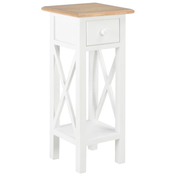 vidaXL Table d'appoint Blanc 27 x 27 x 65 5 cm Bois