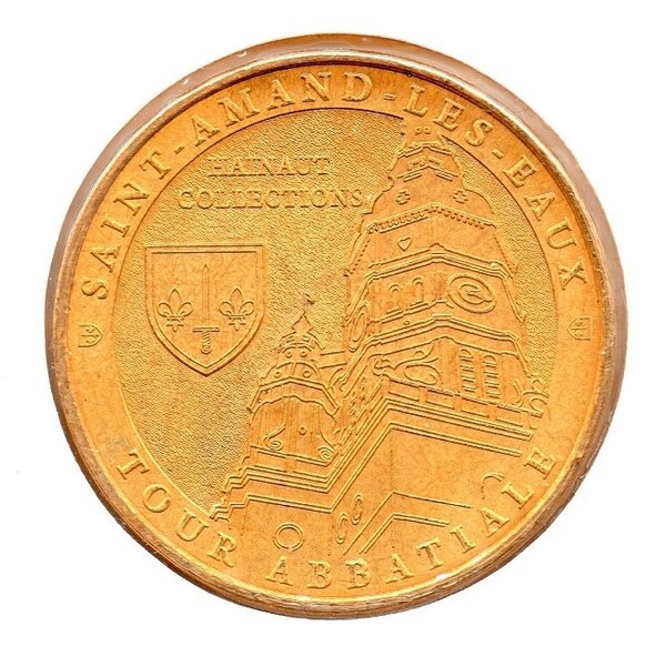 Mini médaille monnaie de paris 2009 - tour abbatiale de saint-amand-les-eaux