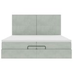 vidaXL Cadre de lit ottoman avec matelas gris clair 200x200 cm velours