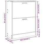 vidaXL Meuble à chaussures en bois avec 2 compartiments Blanc
