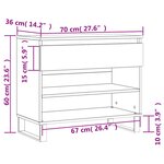 vidaXL Armoire à chaussures Chêne fumé 70x36x60 cm Bois d'ingénierie