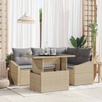 vidaXL Ensemble de canapé de jardin 5 Pièces Beige  Gris clair