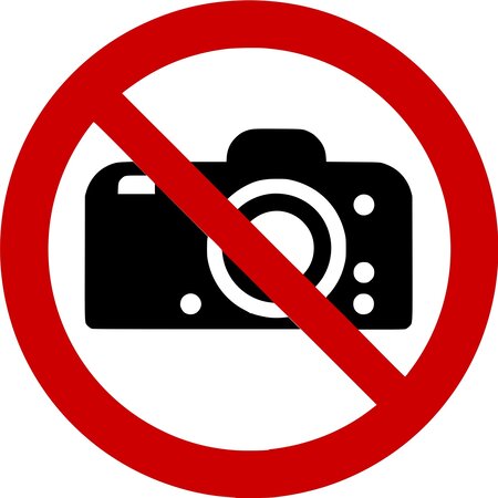 Autocollant vinyl - Interdiction de photographier - Diamètre de 200 mm UTTSCHEID