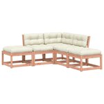 vidaXL Salon de jardin 5 Pièces avec coussins bois massif douglas