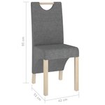 vidaXL Chaises à manger lot de 6 gris clair tissu