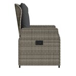 vidaXL Chaises inclinables de jardin lot de 2 gris résine tressée