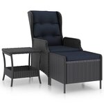 vidaXL Salon de jardin 2 Pièces avec coussins résine tressée gris foncé