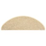 vidaXL Tapis d'escalier 15 pièces 65 x 21 x 4 cm Beige clair Demi-rond Grand