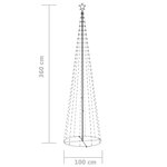 Vidaxl sapin de noël cône 400 led bleu 100x360 cm