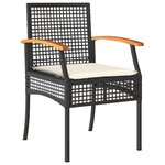 vidaXL Ensemble à manger de jardin coussins 5Pièces Noir Résine tressée