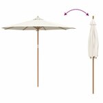 vidaXL Parasol de jardin Blanc crème 270 x 270 x 260 cm Bambou