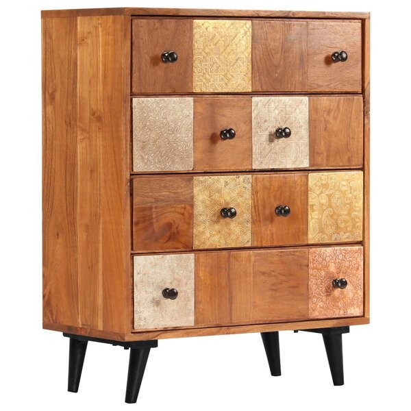 vidaXL Commode à tiroirs 60x30x75 cm Bois d'acacia massif