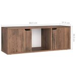 vidaXL Meuble TV Chêne fumé 88 5x27 5x30 5 cm Aggloméré