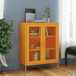 vidaXL Armoire de rangement Jaune moutarde 80 x 35 x 101 5 cm Acier