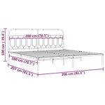 vidaXL Cadre de lit métal sans matelas et tête de lit blanc 200x200 cm