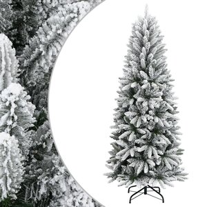 vidaXL Sapin de Noël artificiel avec neige floquée 180 cm PVC et PE