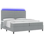 vidaXL Lit à ressorts avec matelas Gris clair 200 x 200 cm tissu