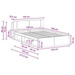 vidaXL Cadre de lit avec rangement Chêne fumé 140 x 190 cm