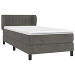 vidaXL Sommier à lattes de lit et matelas Gris foncé 90x190 cm Velours